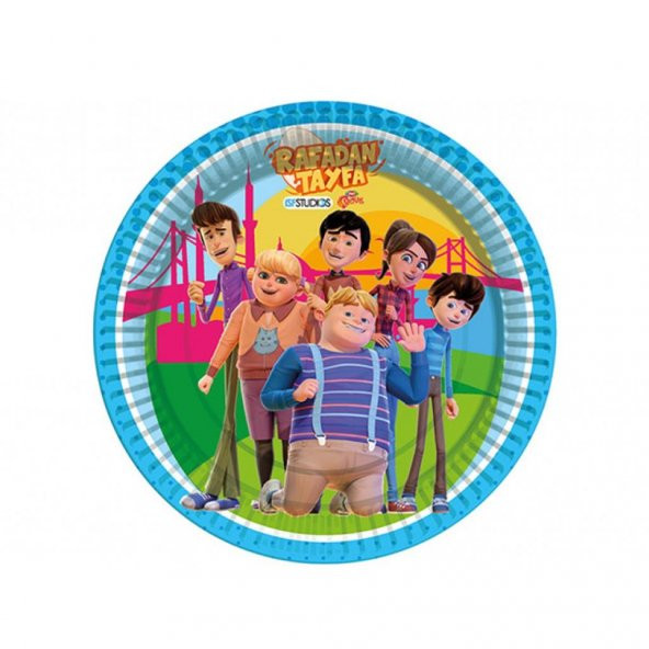 LRT9653 Balonevi, Rafadan Tayfa, 8 adet Kağıt Tabak, 23 cm