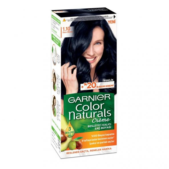 Garnıer Color Naturals Krem Saç Boyası   1.10 Gece Mavisi