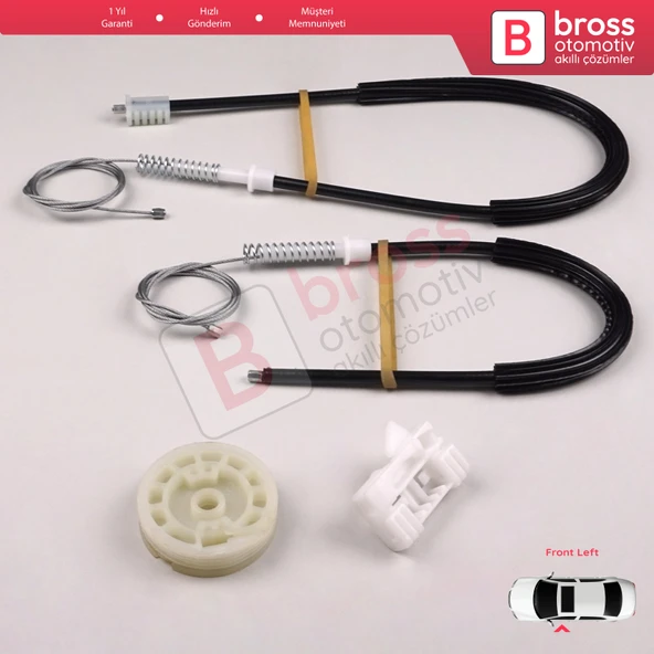 Peugeot 306 1992-2003 4/5 Kapı Hatchback Sedan SW 9221C2 İçin Elektrikli Ön Sol Cam Kriko Tamir Seti - 5