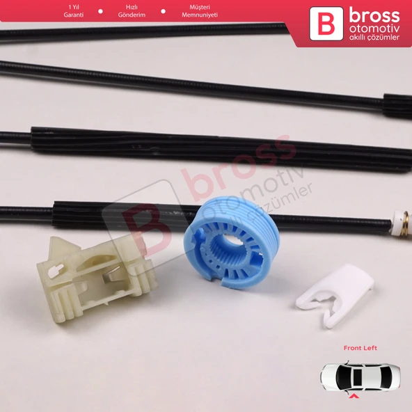 Peugeot 307 2003-2009 2-Kapı Cabrio Convertible 9221W0 İçin Elektrikli Ön Sol Cam Kriko Tamir Seti - Resim 5