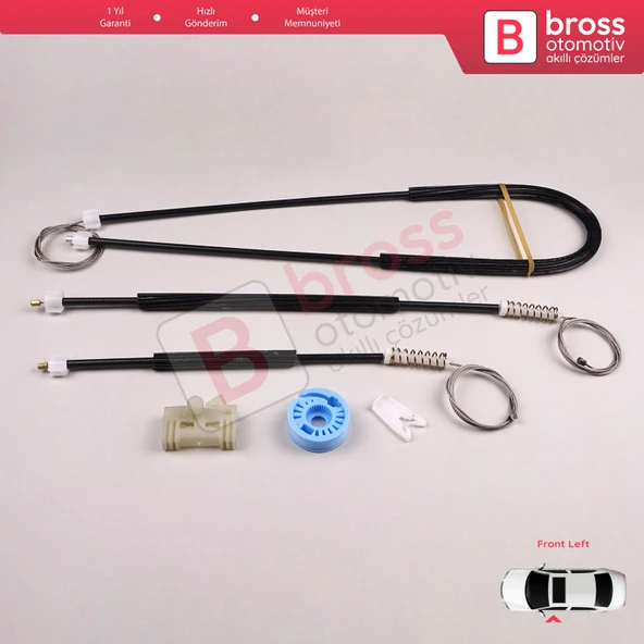 Peugeot 307 2003-2009 2-Kapı Cabrio Convertible 9221W0 İçin Elektrikli Ön Sol Cam Kriko Tamir Seti ürün görseli