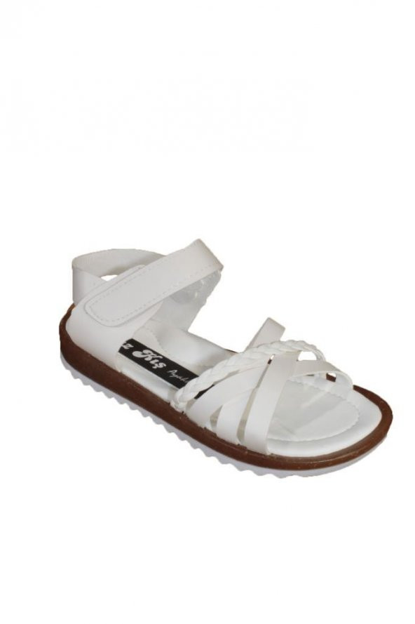 YAZKIŞ Kız Çocuk Beyaz Renkli Comfort Taban Cırtlı Sandalet - 2