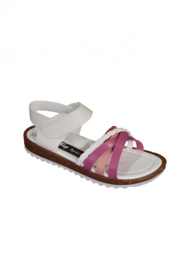 YAZKIŞ Kız Çocuk Beyaz Renkli Comfort Taban Cırtlı Sandalet - 9