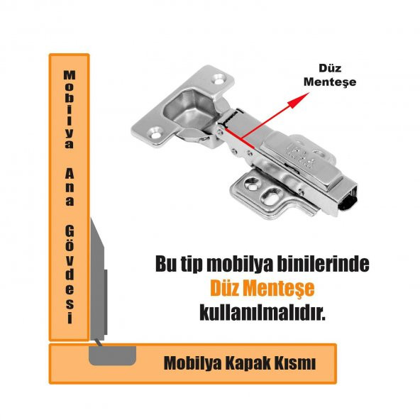 Frenli Dolap Kapak Menteşesi Yavaş Kapanan Pistonlu Tas Menteşe - 4