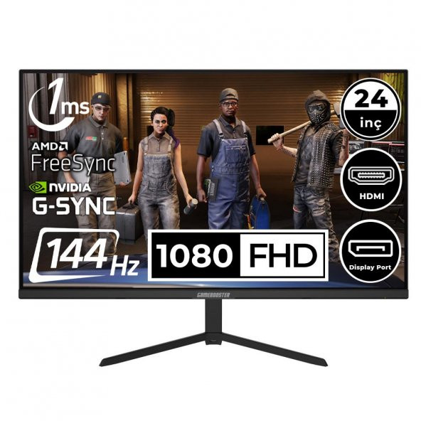 GameBooster GB-2409FF 24" 144Hz 1Ms HDMI+DP FreeSync+G-Sync FullHD IPS Oyuncu Monitör
