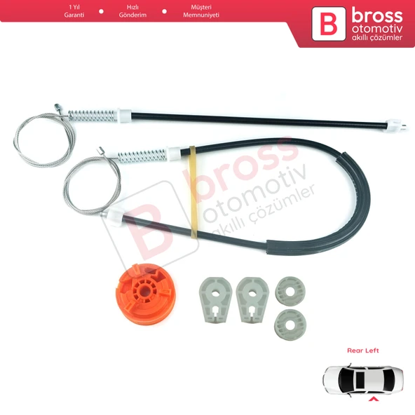 Peugeot 307 3B 2003-2009 Cabriolet Convertible 922393 İçin Elektrikli Arka Sol Cam Kriko Tamir Seti - Resim 3