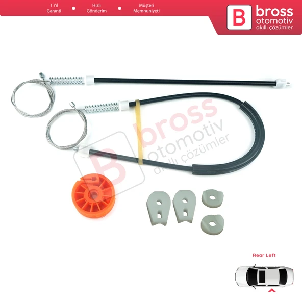 Peugeot 307 3B 2003-2009 Cabriolet Convertible 922393 İçin Elektrikli Arka Sol Cam Kriko Tamir Seti - Resim 4