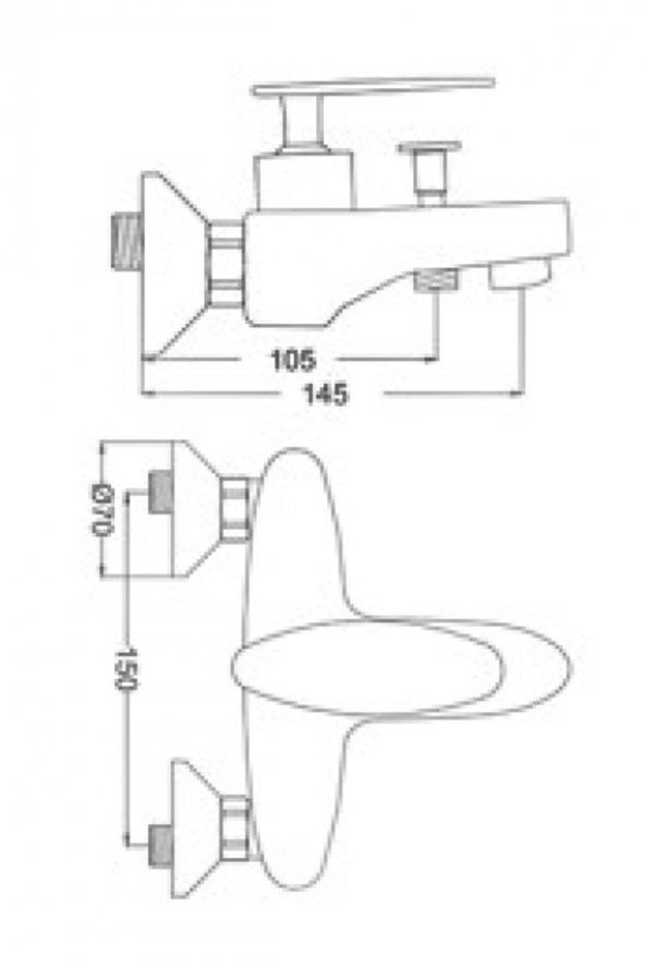 Gms Pera Mix Beyaz-Altın Banyo Duş Bataryası PRA103 - 2