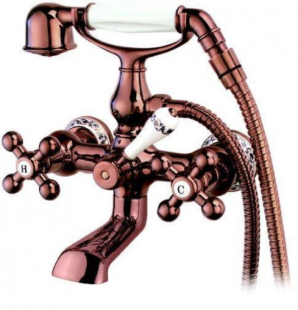 Gms Antik Rustik Bakır Altın Mix Banyo Duş Bataryası ANT103 ürün görseli 1