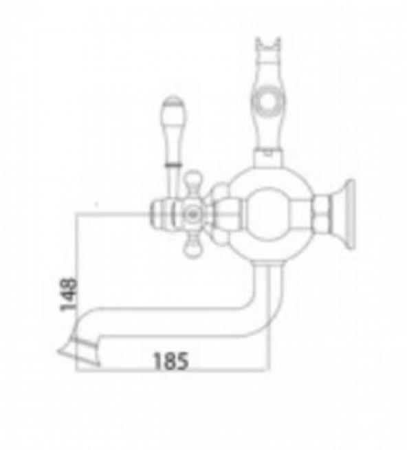 Gms Antik Rustik Bakır Altın Mix Banyo Duş Bataryası ANT103 - Resim 2