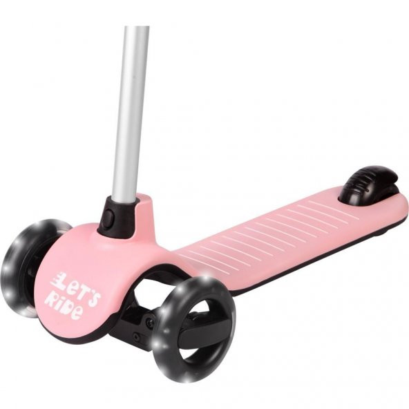 Lets Be Child Lets Ride Led Işıklı Silikon 3 Tekerli Yükseklik Ayarlı Scooter Pembe LC-30908 - 2