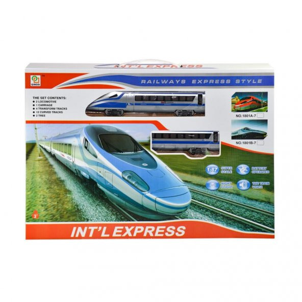 1801B-7 P Sesli ve Işıklı Tren Oyun Seti -Pasifik