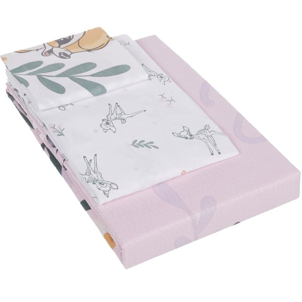 Taç Lisanslı Disney Bambi Baby Açık Lila Pamuklu 100x150 Bebek Pike Takımı - 3