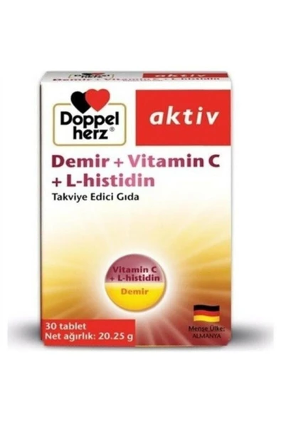 Doppelherz Aktiv Demir + Vitamin C + L-histidin 30 Tablet