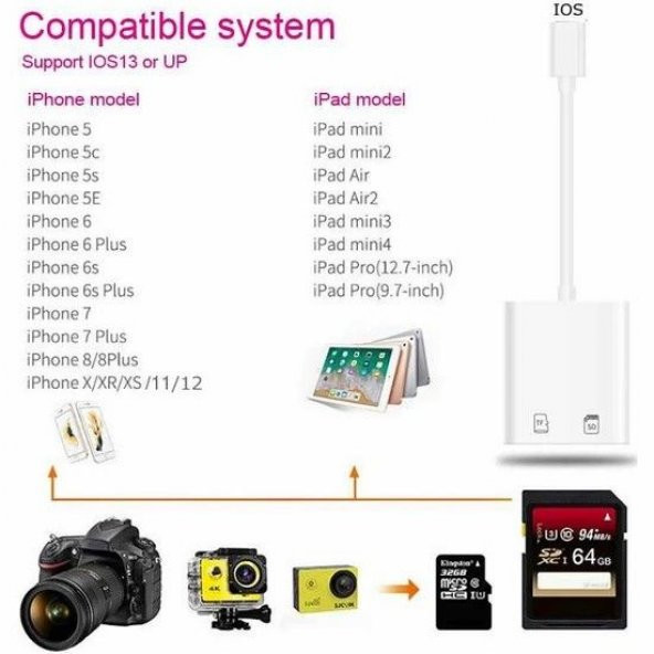 START NK-1022 İPHONE LIGHTING=>SD KAMERA,MICRO SD - 4