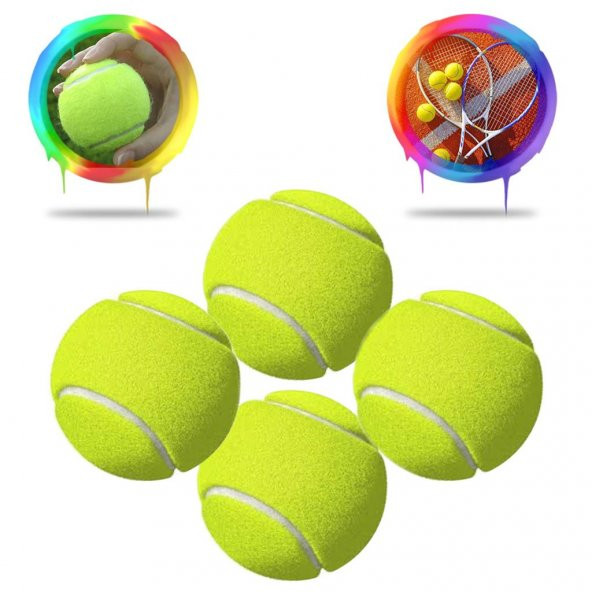 12 Adet Sarı Tenis Topu - Antrenman Tenis Topu - Masaj Topu