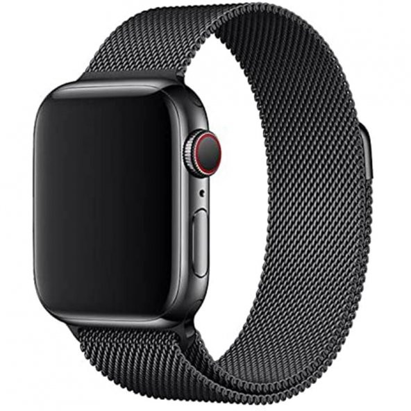 Apple Watch 4 44mm Metal Hasır Kordon Siyah