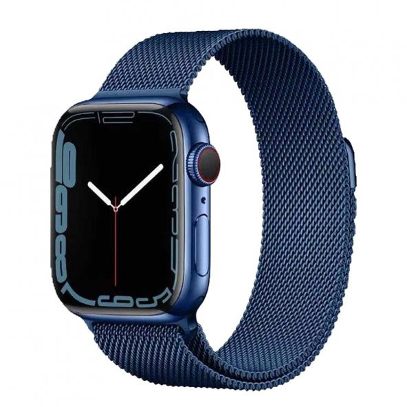 Apple Watch 7 45mm Metal Hasır Kordon Mavi