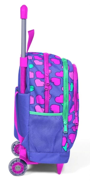 Coral High Kalpli Baskılı Çekçek Okul Çantası - Işıklı Tekerlekler - Resim 2