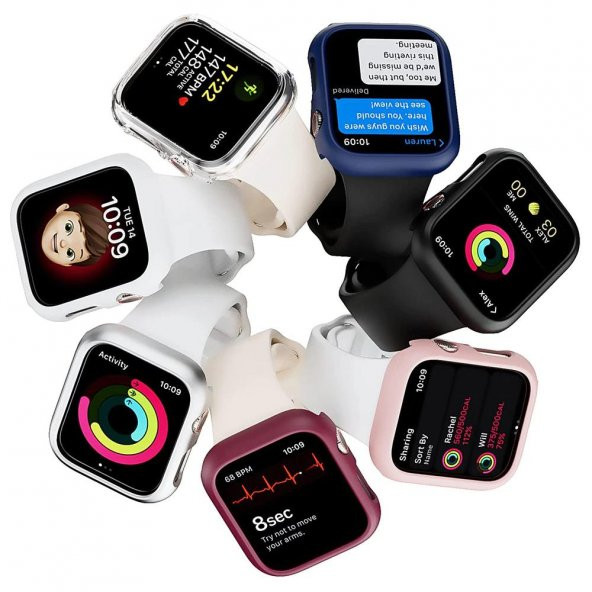 Apple Watch Seri 5 40mm 360 Derece Gard Ekran Koruyucu Kırmızı - 5