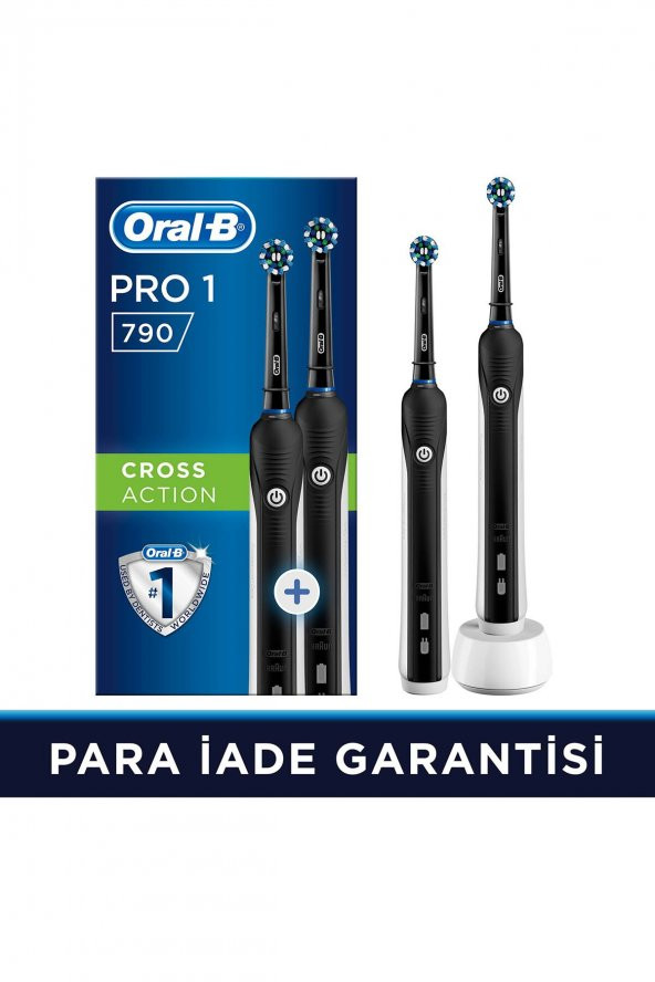Oral-B Pro1 790 Black Edition 2li Paket Şarj Edilebilir Diş Fırçası