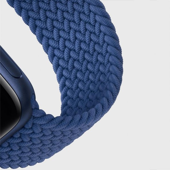 Apple Watch 38mm Small (14 cm Uzunluk) Örgü Solo Loop Koruma Kayış Kordon - 4