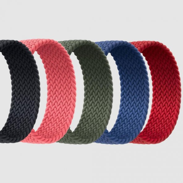 Apple Watch 38mm Small (14 cm Uzunluk) Örgü Solo Loop Koruma Kayış Kordon - 5