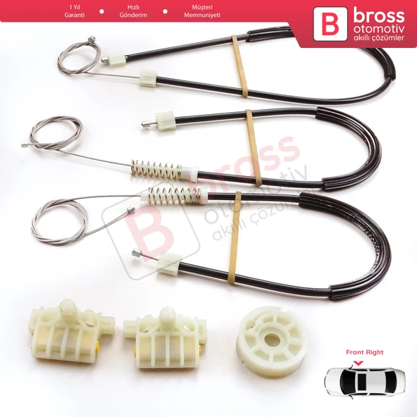 Renault Laguna MK3 2007-2015 5-Kapı 807000002R İçin Elektrikli Ön Sağ Cam Kriko Tamir Seti - 4