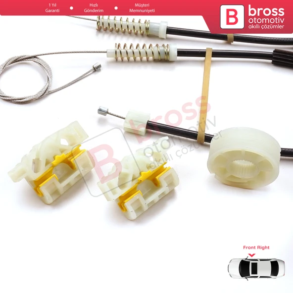 Renault Laguna MK3 2007-2015 5-Kapı 807000002R İçin Elektrikli Ön Sağ Cam Kriko Tamir Seti - 5