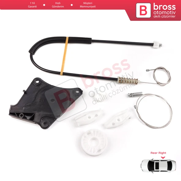 VW New Beetle Cabrio Convertible 2003-2010 1Y0898292 İçin Elektrikli Arka Sağ Cam Kriko Tamir Seti - Resim 2