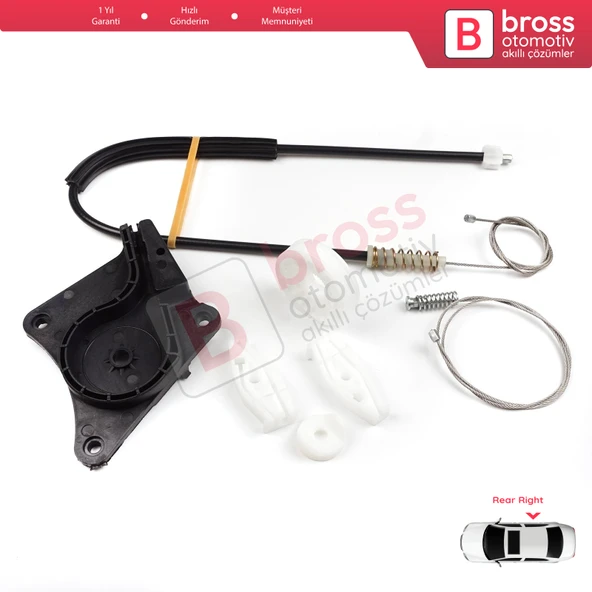 VW New Beetle Cabrio Convertible 2003-2010 1Y0898292 İçin Elektrikli Arka Sağ Cam Kriko Tamir Seti - Resim 5