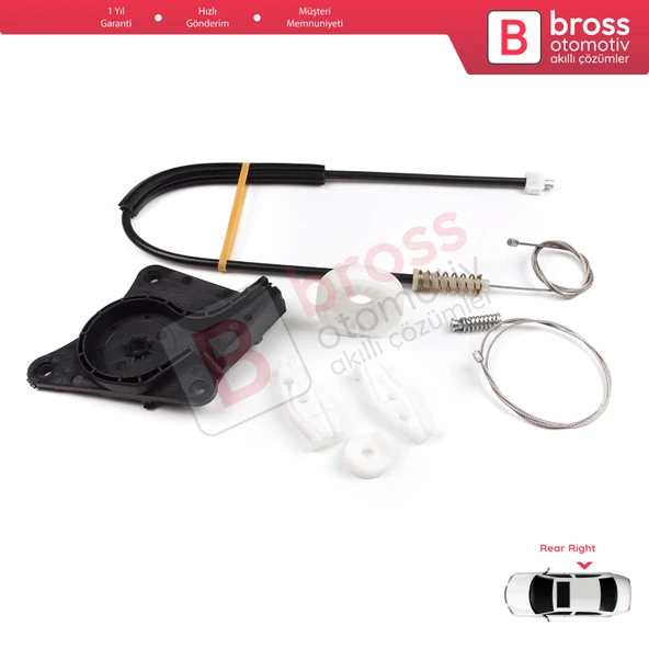 VW New Beetle Cabrio Convertible 2003-2010 1Y0898292 İçin Elektrikli Arka Sağ Cam Kriko Tamir Seti - Resim 4