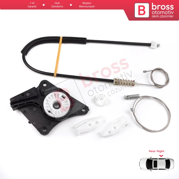 VW New Beetle Cabrio Convertible 2003-2010 1Y0898292 İçin Elektrikli Arka Sağ Cam Kriko Tamir Seti ürün görseli