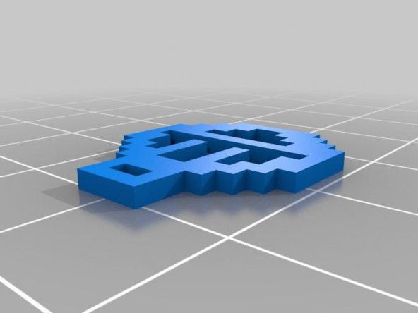 3D 8 Bit Smiley Anahtarlık Plastik Aparat