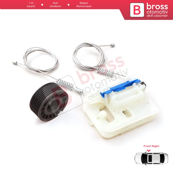 Fiat Egea MK1 356 357 2015-On 4/5 Kapı 52072856 İçin Elektrikli Ön Sağ Cam Kriko Tamir Seti - Resim 5