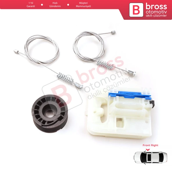 Fiat Egea MK1 356 357 2015-On 4/5 Kapı 52072856 İçin Elektrikli Ön Sağ Cam Kriko Tamir Seti - Resim 3