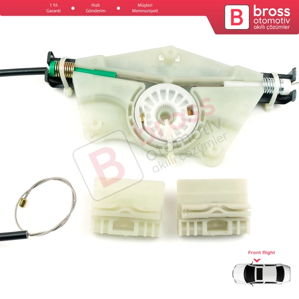 VW Touareg MK1 7L Porsche Cayenne 9PA 955 957 2002-2010 İçin Elektrikli Ön Sağ Cam Kriko Tamir Seti - 3