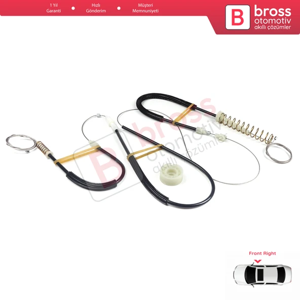 VW EOS 1F7 1F8 2006-2015 2-Kapı Coupe Convertible 1Q0837462 İçin Elektrikli Sağ Cam Kriko Tamir Seti - 2