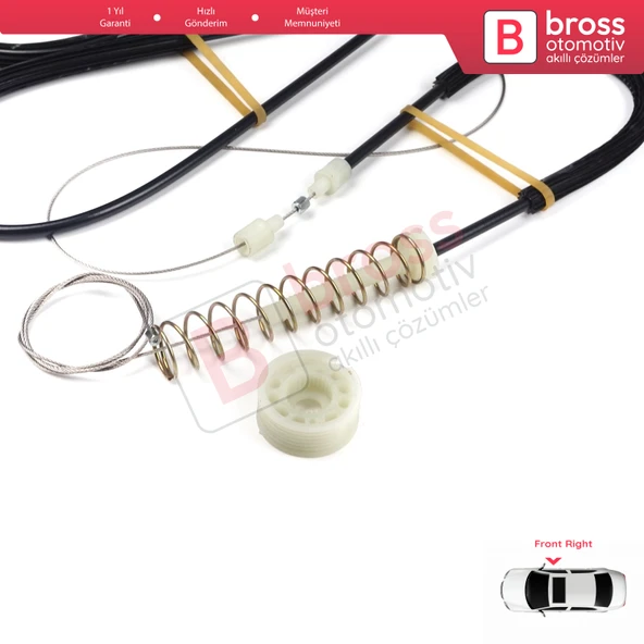 VW EOS 1F7 1F8 2006-2015 2-Kapı Coupe Convertible 1Q0837462 İçin Elektrikli Sağ Cam Kriko Tamir Seti - 5