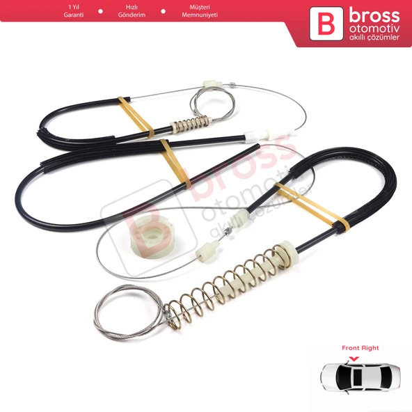 VW EOS 1F7 1F8 2006-2015 2-Kapı Coupe Convertible 1Q0837462 İçin Elektrikli Sağ Cam Kriko Tamir Seti - Resim 4