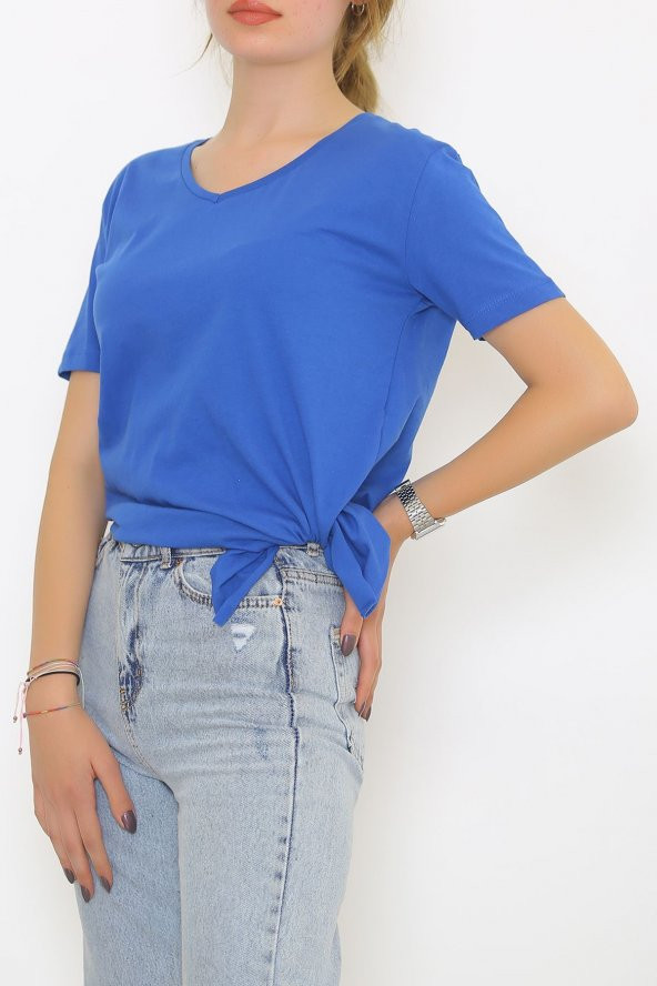 Penye Tunik Tişört Mavi - Resim 6