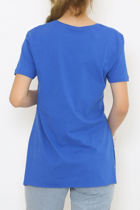 Penye Tunik Tişört Mavi - Resim 7