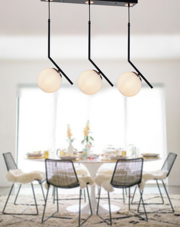 TT Aydınlatma TT019-3S-SY-BKR  Mat Siyah-Bakır 3 lü Dirsek Kol Sır - Resim 3