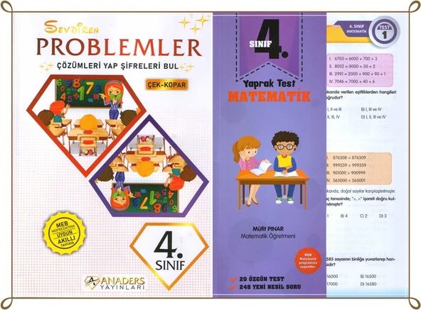 Matematik Problem Kitabı Yaprak Test Yeni Nesil Şifreli Set 4.Sınıf