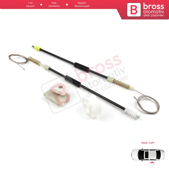 Mercedes S Class W140 1992-1999 4-Kapı Sedan 1407301146 İçin Arka Sol Cam Kriko Tamir Seti - 5