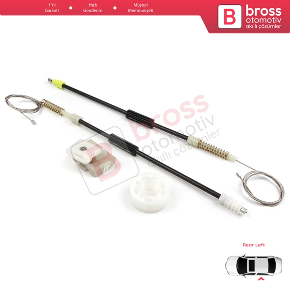 Mercedes S Class W140 1992-1999 4-Kapı Sedan 1407301146 İçin Arka Sol Cam Kriko Tamir Seti - 3