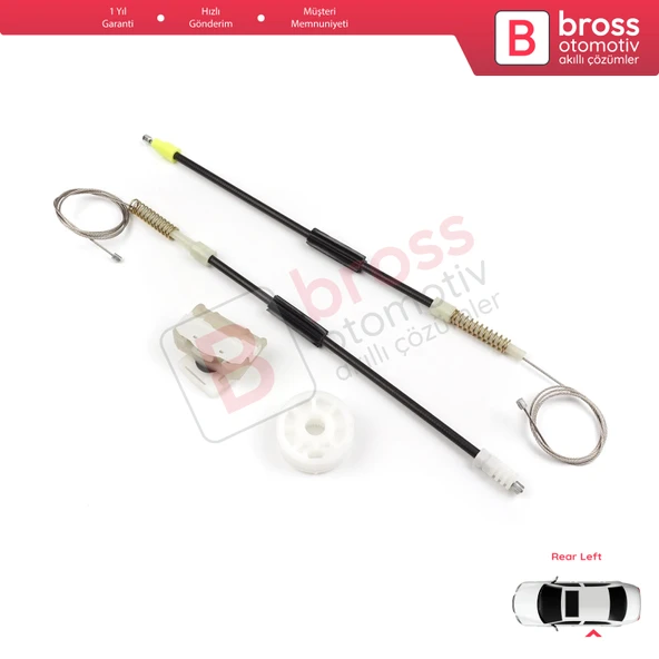 Mercedes S Class W140 1992-1999 4-Kapı Sedan 1407301146 İçin Arka Sol Cam Kriko Tamir Seti - 2