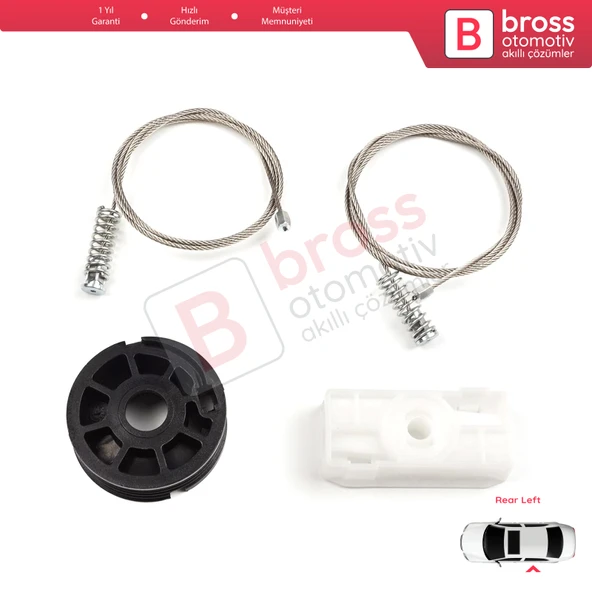 Jaguar XK8 XKR X100 1997-2006 Coupe Convertible C2N3914 İçin Arka Sol Cam Kriko Tamir Seti - Resim 2