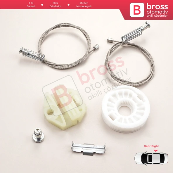 Opel Astra H A04 2004-2014 4/5 Kapı 13100424 İçin Arka Sağ Cam Kriko Tamir Seti