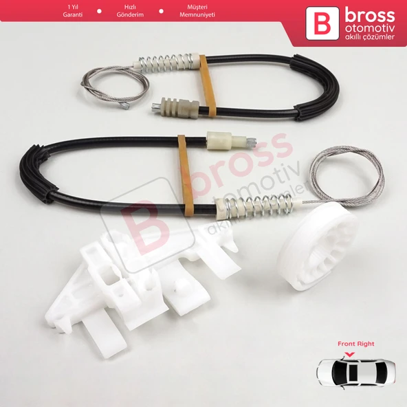 Peugeot 406 8B 8E/F 1995-2004 4/5 Kapı 9222F4 İçin Ön Sağ Kapı Cam Kriko Tamir Seti - 5